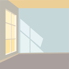 Sunlight streaming through the window of an empty room