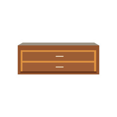 Brown wooden dresser with two drawers