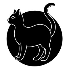 Silhouette of a black cat