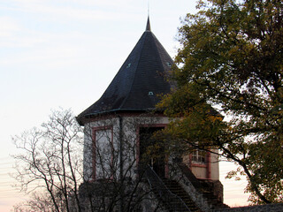 Powder Tower near historical palace Frankfurt Main Germany, district Höchst