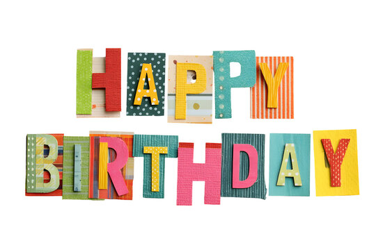 Colorful birthday card with vibrant lettering on black background - Powered by Adobe