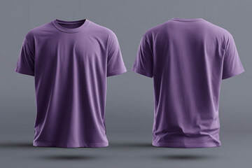 A purple shirt with a white collar and a white stripe