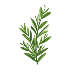 clipart, Minimalistic 2D flat icon featuring a rosemary isolated on a white background, an element in vector and EPS format. clean vector design, simple illustration style