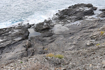 Minerals and slate on Mountain walls of The Coast of Villaricos