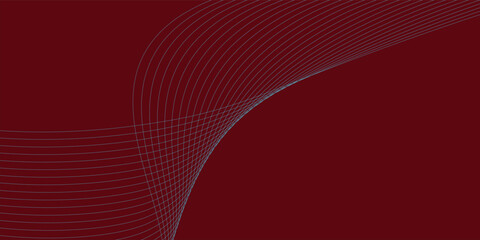 Abstract glowing wave lines on dark red background. Dynamic wave pattern. Modern flowing wavy lines. Suit for banner, poster, cover, brochure, flyer, website