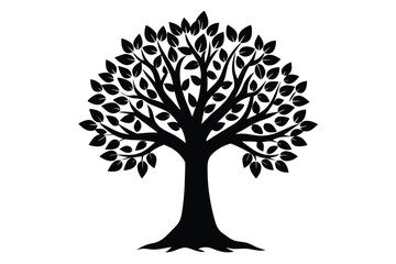 Naklejka premium tree vector icon silhouette illustrations