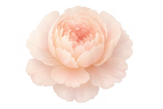 Pink peony flower blooming with soft petals
