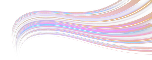 Curved neon trails sweep across a black surface in motion. The bright lines leave glowing traces of speed. Ideal for motion graphics, racing, or futuristic design.