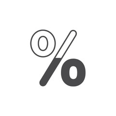 Vector illustration percentage icon with a cracked effect