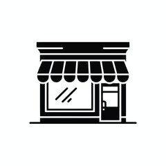 Vector illustration black and white vector illustration of a shop