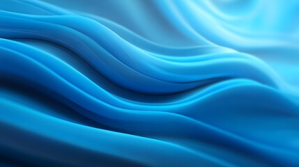 Obraz premium Smooth, undulating waves of vibrant blue blend across a softly illuminated background