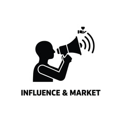 Vector illustration influence and market icon for web and app design