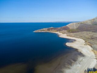 The Volga River and the Zhiguli Mountains.