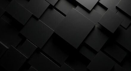 Abstract Dark Black Cubes Geometric Background Pattern image photo