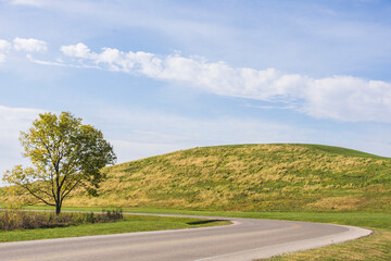 hill side grass land sky background landscape nobody