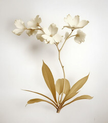 Delicate spring  flower in closeup on a neutral background