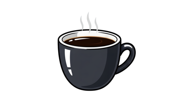 Coffee mug with steam isolated on transparent background - Powered by Adobe