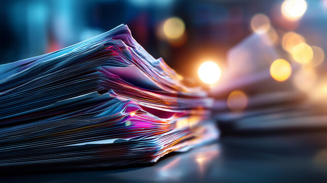 Artificial intelligence in document analysis faceless visualization defocused machine learning algorithms background extracting data from documents AI processing concept