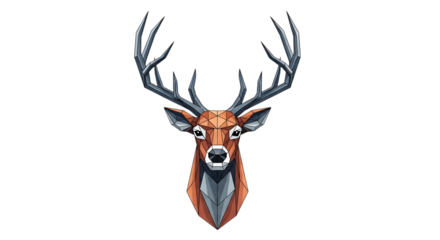 Deer head polygonal art isolated on transparent background