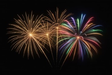 Colorful fireworks light up the night sky in a dazzling display of celebration