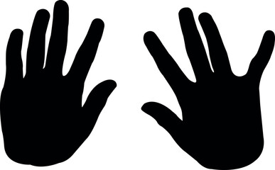 a pair hand , silhouette vector