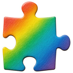 Vibrant Rainbow Gradient Puzzle Piece