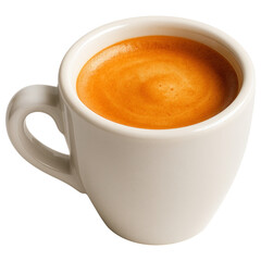 Small Porcelain Espresso Cup with Thick Golden Brown Crema