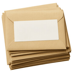 Stack of Blank Brown Fundraising Envelopes with Labels for Donations