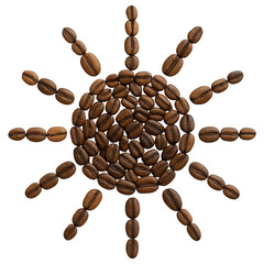 Sunburst Graphic Made with Coffee Beans
