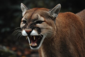 Obraz premium Powerful Cougar Roar. Emblematic Sound of the Wild from Majestic Jungle Predator