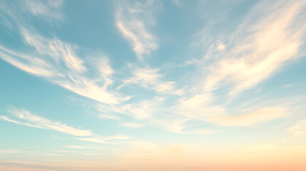 Fototapeta premium A picturesque view of soft clouds floating in a clear blue sky, showcasing natural beauty and serene atmosphere.