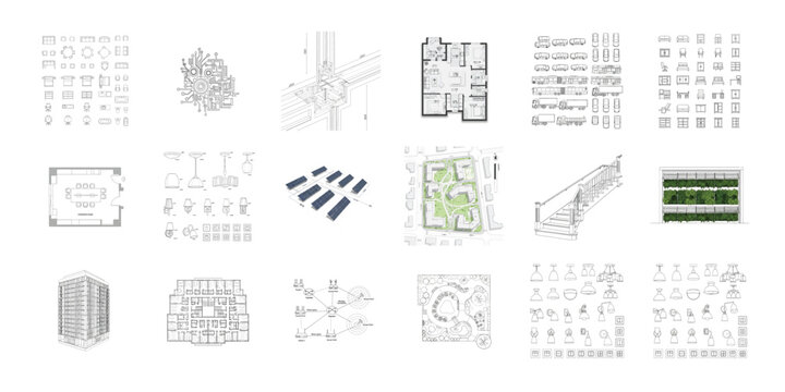 Architectural drawings and design elements architecture
