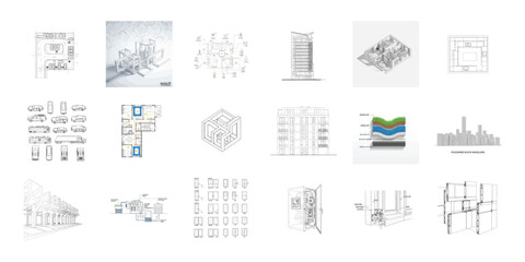 Architectural drawings and diagrams architecture technical