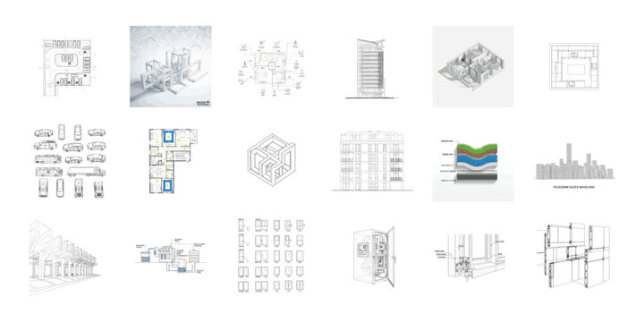 Architectural drawings and diagrams architecture technical