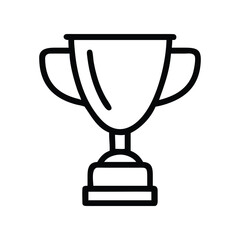 Outline Trophy Icon On Transparent Background