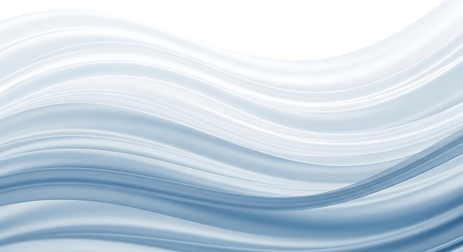 Soft blue and white abstract wavy lines with a smooth, flowing texture, isolated on white background