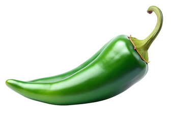 green chili peppers isolated on transparent white background full depth of field clipping path 