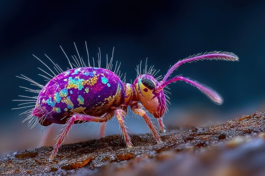 Intricate Closeup of an Iridescent Springtail Arthropod in Nature's Detail