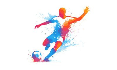 Energetic Football Player Splash Vector illustration, easily editable.