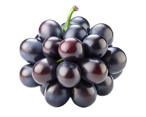 black grapes isolated on transparent white background full depth of field clipping path 