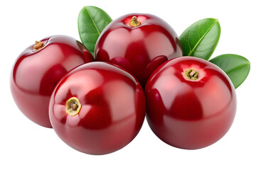 cranberries isolated on transparent white background full depth of field clipping path 