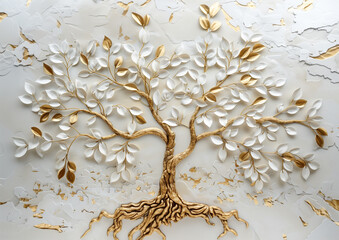 Elegant Tree of Life in Neutral Tones for Decorating Soft Environments