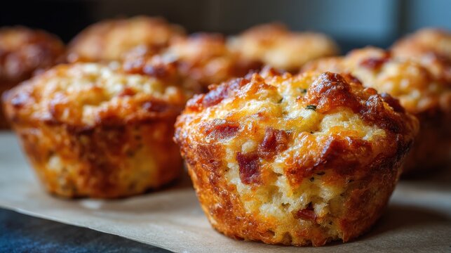 Savory Cheddar and Bacon Muffins â€“ Freshly Baked Delights for a Healthy Snack