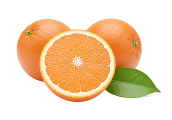 oranges isolated on transparent white background full depth of field clipping path 