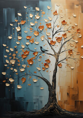 Elegant Tree of Life in Neutral Tones for Decorating Soft Environments