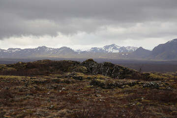 Landschaft auf Island im Pingvellir National Park