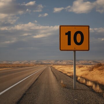 USA Interstate 10 Highway Marker: Iconic Road Sign on the Expressway