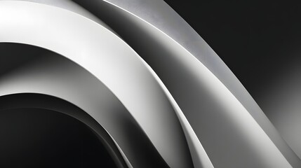 Curving monochromatic surfaces create a dynamic abstract background composition
