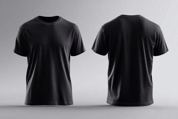 A black shirt with a white collar and a white stripe