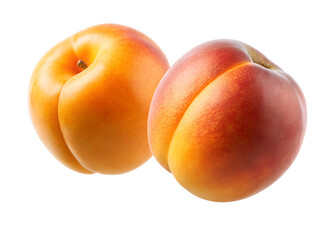 apricots isolated on transparent white background full depth of field clipping path 